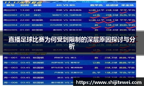 直播足球比赛为何受到限制的深层原因探讨与分析